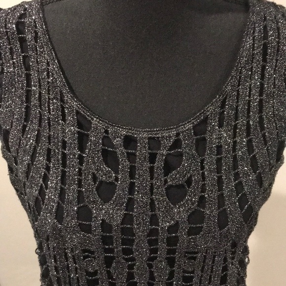 Black & Silver Dressy Tank Top - Picture 2 of 3